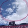 Il volto di Marco Pantani tra le nuvole sul cielo del Giro d'Italia al Mottolino