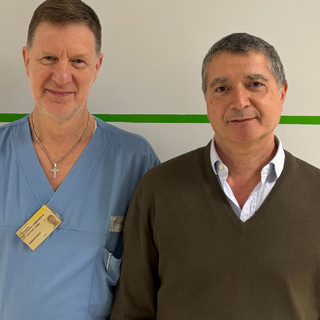 Il dottor Maurizio Lombardo, direttore della struttura Melanoma Skin Cancer Centre, e il professor Gianpaolo Balzano coordinatore della Chirurgia del Pancreas