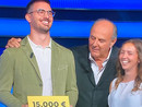 Marco da Besano e la fidanzata chiamati da Gerry Scotti per l'applauso finale del pubblico in studio e da casa