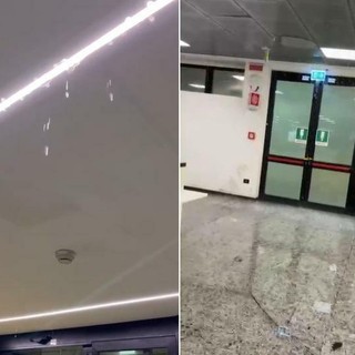 Aeroporto di Malpensa allagato per il maltempo (foto Adnkronos)