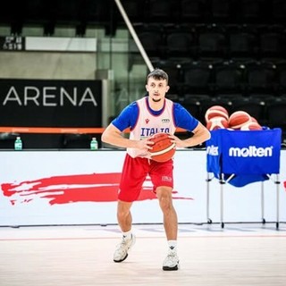 Matteo Librizzi al lavoro con la Nazionale (foto Italbasket)