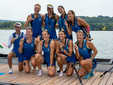 Alice Codato, prima in alto a sinistra, e l'otto femminile dell'Italia di bronzo agli Europei di Varese