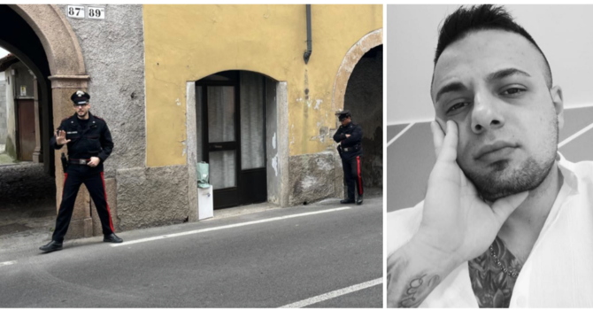 A sinistra: i carabinieri sul luogo della rissa. A destra: la vittima Enzo Ambrosino in una foto dal profilo Facebook