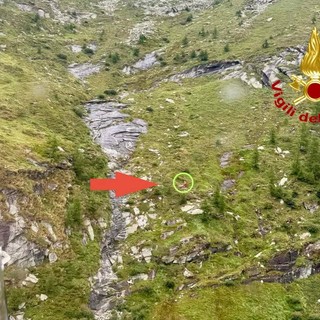 I vigili del fuoco in azione a Macugnaga