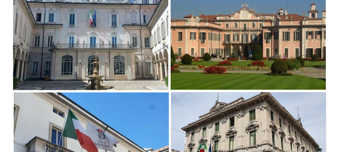 In alto a sinistra Villa Recalcati, sede della Provincia. Poi, in senso orario, i comuni di Varese, Busto Arsizio e Gallarate In alto a sinistra Villa Recalcati, sede della Provincia. Poi, in senso orario, i comuni di Varese, Busto Arsizio e Gallarate