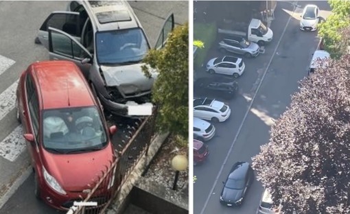 Un incidente per i contromano, avvenuto lo scorso marzo, e un'immagine di ieri con i veicoli che a causa di uno scontro si immettevano nel senso proibito