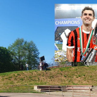 Christian Pulisic (foto dal profilo Instagram ufficiale) e il parco Comerio, diventato set fotografico per un pomeriggio