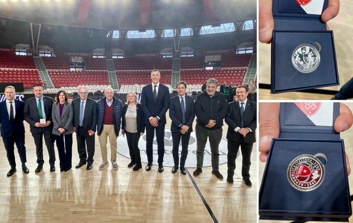 Presentata oggi la moneta celebrativa degli ottant'anni della Pallacanestro Varese Presentata oggi la moneta celebrativa degli ottant'anni della Pallacanestro Varese