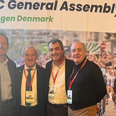 Renzo Oldani tra i tre più grandi organizzatori del ciclismo mondiale: Javier Guillén, direttore della Vuelta, Christian Prudhomme, direttore del Tour, e Mauro Vegni, direttore del Giro