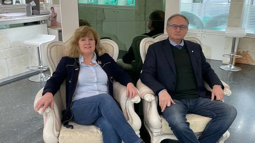 Mariangela Sandrone con il marito Mario Roggero Mariangela Sandrone con il marito Mario Roggero