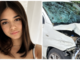 Sara Vetrano e il mezzo dopo l'incidente Sara Vetrano e il mezzo dopo l'incidente