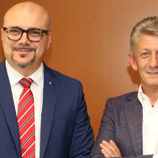 Il direttore generale della Bcc di Busto Garolfo e Buguggiate Roberto Solbiati e il presidente Roberto Scazzosi