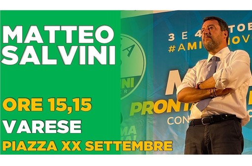 Matteo Salvini di nuovo a Varese domani per Matteo Bianchi