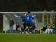 «Abbracciami» sembra dire Scapinello, 13 gol in campionato, a Galli nella serata del 3-0 a Meda (Foto Samuele Lucchi - Solbiatese Calcio 1911). Sotto la gioia incontenibile di Marinaci che porta in vantaggio il Base 96 Seveso, ultimo della classe ma primo per cuore, contro il Pavia che poi si salva