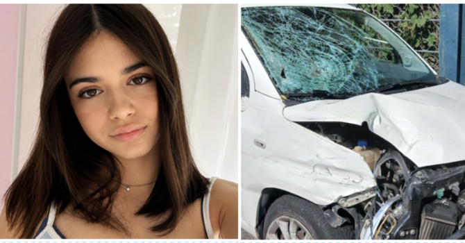 Sara Vetrano e il mezzo dopo l'incidente Sara Vetrano e il mezzo dopo l'incidente