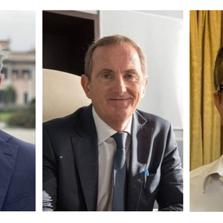 Da sinistra, i sindaci Davide Galimberti (Varese), Emanuele Antonelli (Busto Arsizio) e Andrea Cassani (Gallarate)