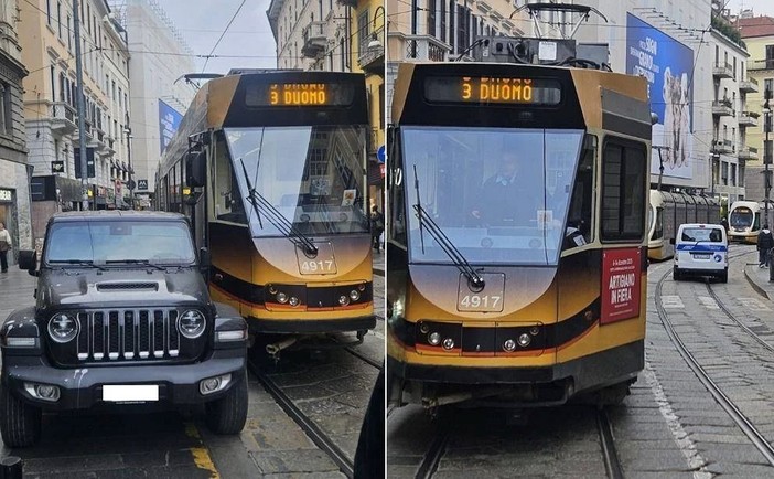 Milano, un’auto parcheggiata male manda in tilt i tram: tutti a piedi