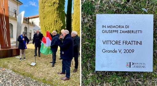 Intitolata a Giuseppe Zamberletti l'opera d'arte Le Vele a Villa Recalcati