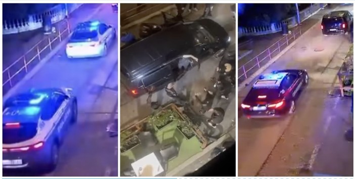 Alcune immagini dell'arrivo delle forze dell'ordine in via Como tratte da un video diffuso sui social