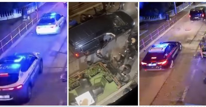 Alcune immagini dell'arrivo delle forze dell'ordine in via Como tratte da un video diffuso sui social