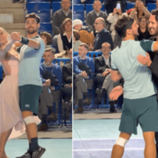 Fognini-Lini, dalla pista di Ballando al campo da tennis: lo show tra un match e l'altro