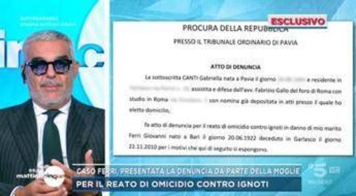 Delitto di Garlasco, la moglie di Giovanni Ferri presenta denuncia in procura per far riaprire caso: "Si indaghi per omicidio" Delitto di Garlasco, la moglie di Giovanni Ferri presenta denuncia in procura per far riaprire caso: "Si indaghi per omicidio"