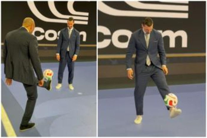 Ibrahimovic, show ai Mondiali: palleggia con Henry... nello studio tv