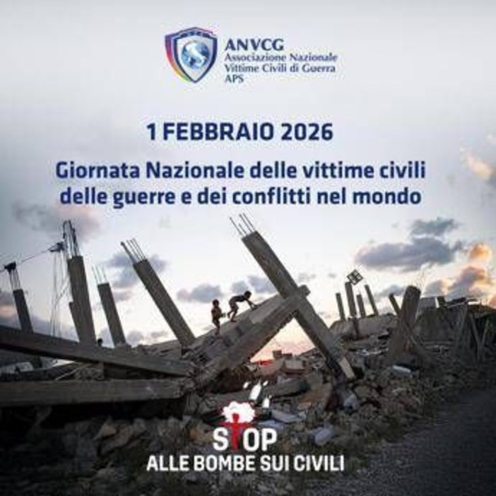 Anvcg e Anci, l’Italia si illumina di blu per chiedere stop alle bombe sui civili