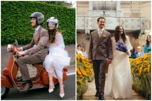 Francesca Michielin si è sposata, giro in Vespa come 'Vacanze romane'