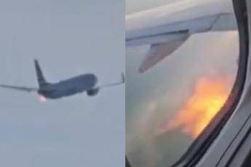 Fiamme da un aereo American Airlines dopo il decollo e atterraggio d'emergenza: "Uccelli hanno colpito il motore" Fiamme da un aereo American Airlines dopo il decollo e atterraggio d'emergenza: "Uccelli hanno colpito il motore"