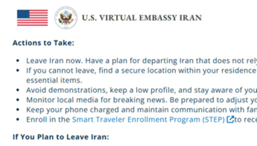 'Abbandonate l'Iran'. Il messaggio dell'ambasciata Usa, attacco imminente?