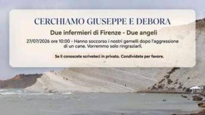 "Hanno soccorso i nostri figli in Sicilia", l'appello per rintracciare due infermieri fiorentini fa il giro del web