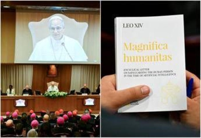Papa Leone XIV presenta la sua prima enciclica: "Disarmiamo l’Intelligenza artificiale, restiamo umani" Papa Leone XIV presenta la sua prima enciclica: "Disarmiamo l’Intelligenza artificiale, restiamo umani"