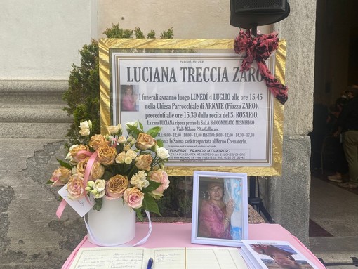 A Gallarate l'ultimo saluto a Luciana Zaro: «È stata il nostro albero della vita»